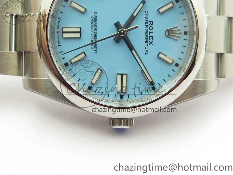 0504 Classic Oyster Perpetual 41mm 124300 ROF 1:1 Best Edition 904L Steel Tiffany Blue Dial on SS Bracelet A 2670